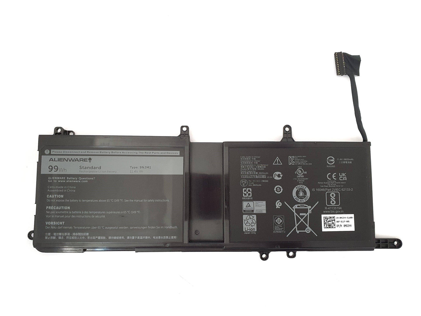 Alienware 15 R3 and 17 R4 Laptop Battery 99Wh 6 Cell 9NJM1 MG2YH Dell