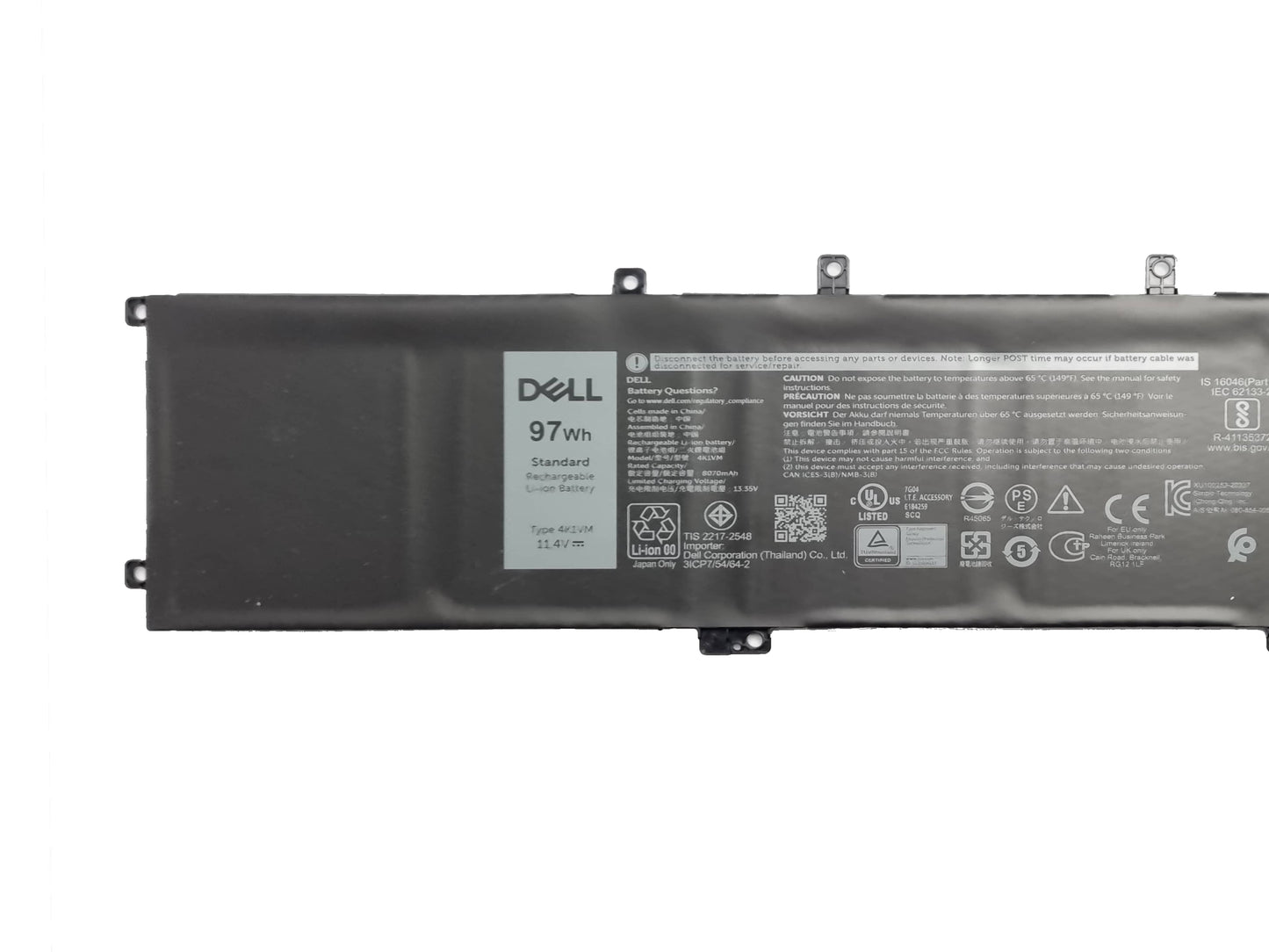 Replacement Dell XPS 7590 & Precision 5540 Type 4K1VM W62W6 XYCW0  6 Cell 97WH Battery