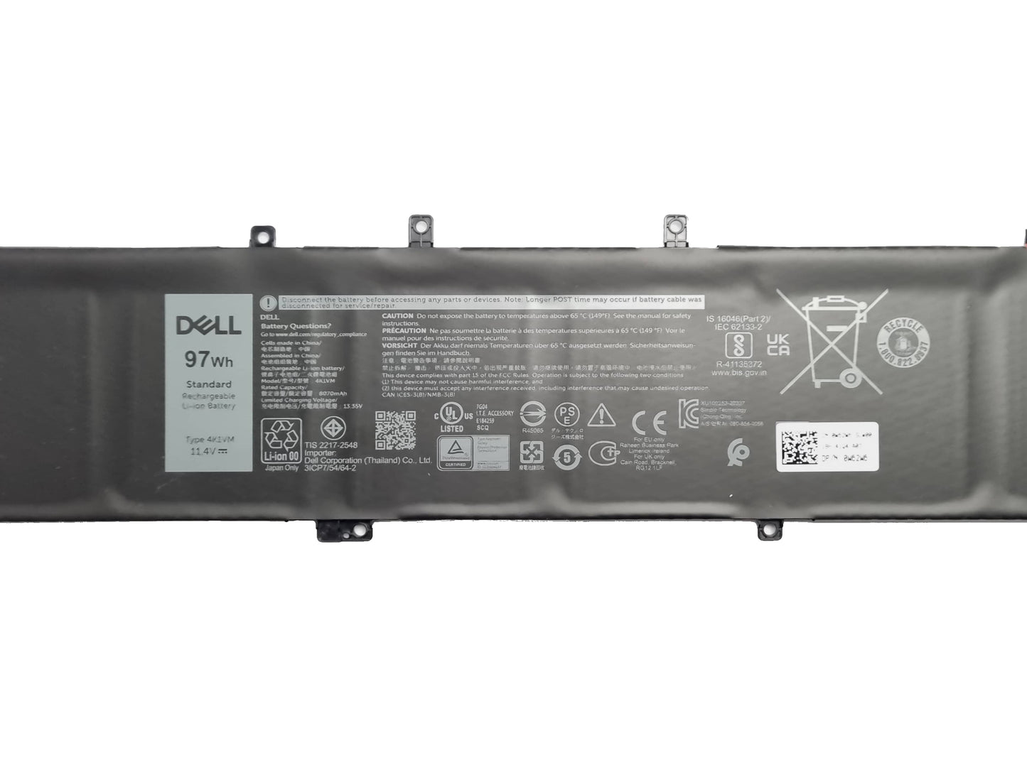 oem Dell XPS 7590 & Precision 5540 Type 4K1VM W62W6 XYCW0  6 Cell 97WH Battery