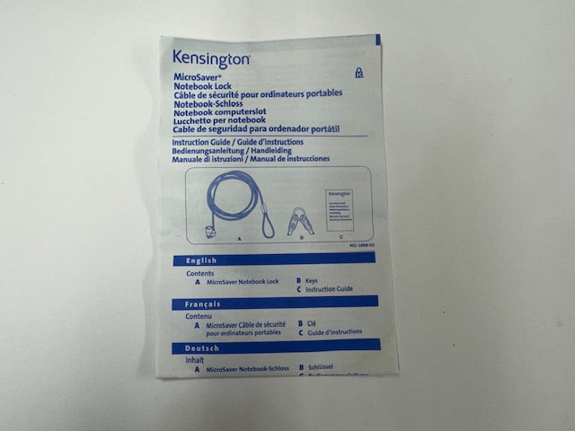 Kensington Microsaver Twin Keyed Laptop Lock PU604 0PU604 Black Cat PC - Providing Dell Parts Since 1998