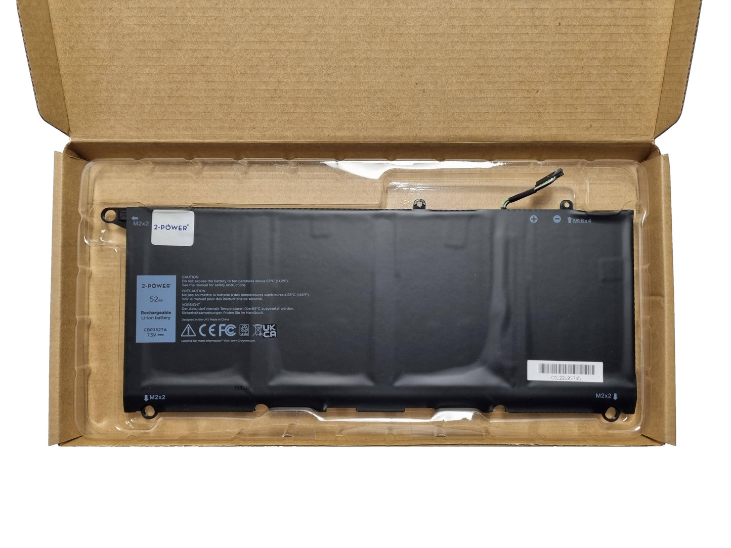 2 power Compatible Dell XPS, 9350, 9343 Battery 52Wh 4 Cell 6100 mAh JD25G 5K9CP 90V7W