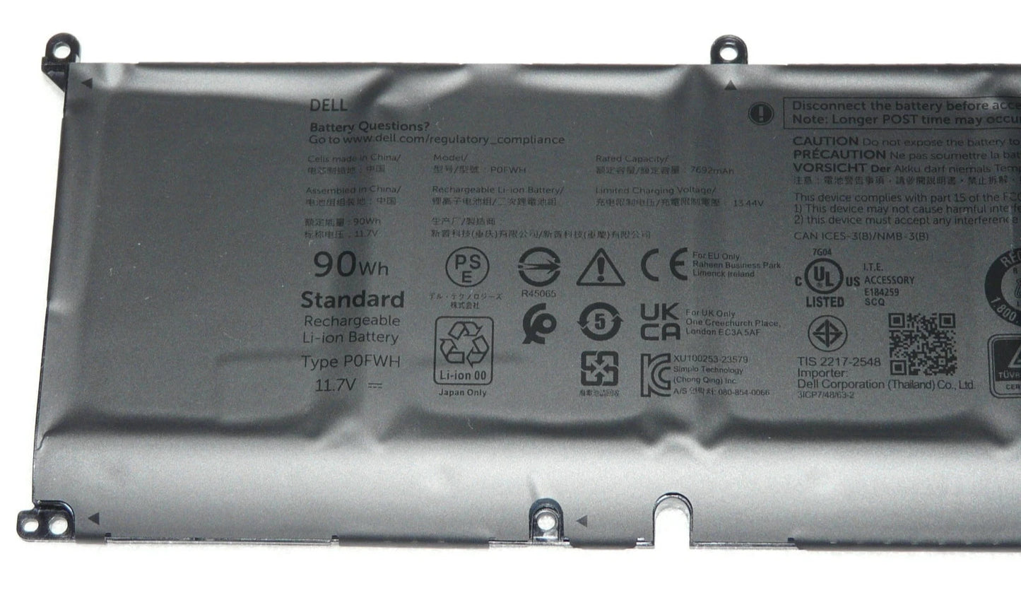 Dell Inspiron 16 7000 (7640) 90Wh Battery Type P0FWH HGJCY M9DG0 1969N Black Cat PC - Providing Dell Parts Since 1998