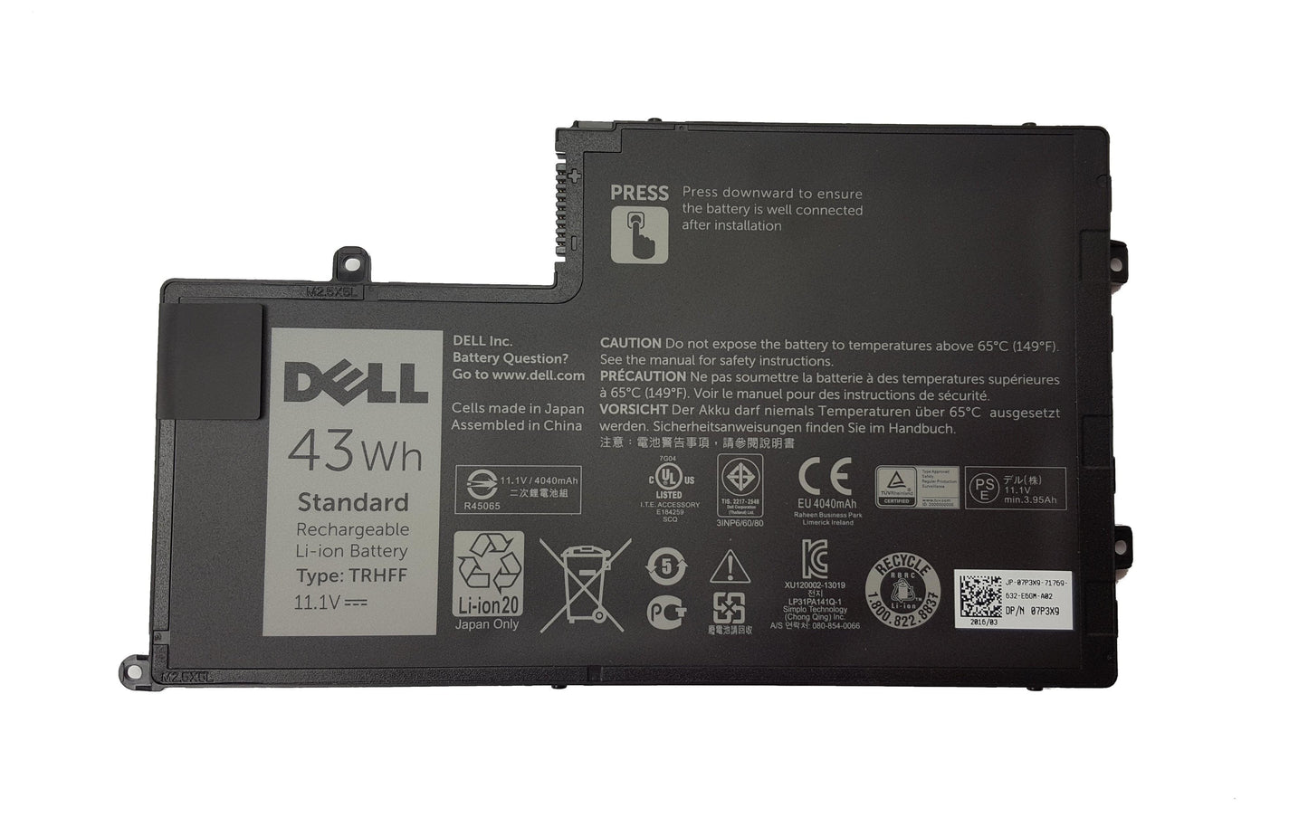 Dell 3 Cell Inspiron, Latitude Laptop Battery 43wh TRHFF J0HDW Dell