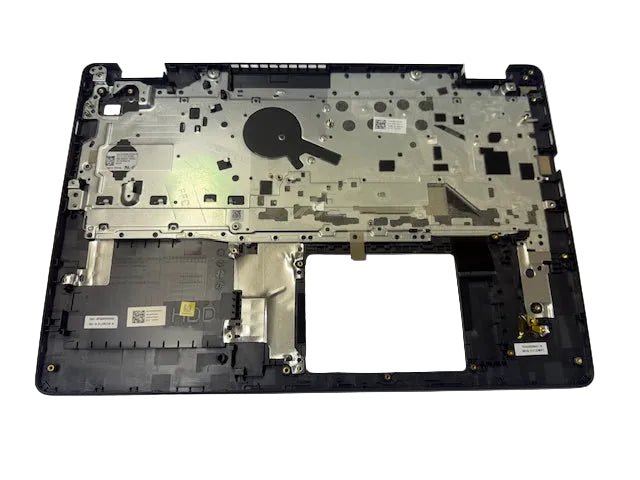 Laptop keyboard base assembly on a white background