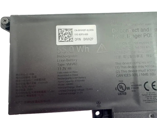 Dell Pro 14/16 Plus PB14250 PB14255 PB16250 55Wh Battery Type VMV83 HVH2P 60GY0 Black Cat PC - Providing Dell Parts Since 1998