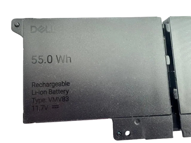 A black Dell rechargeable lithium-ion battery with 55.0 Wh capacity, shown on a plain light background.