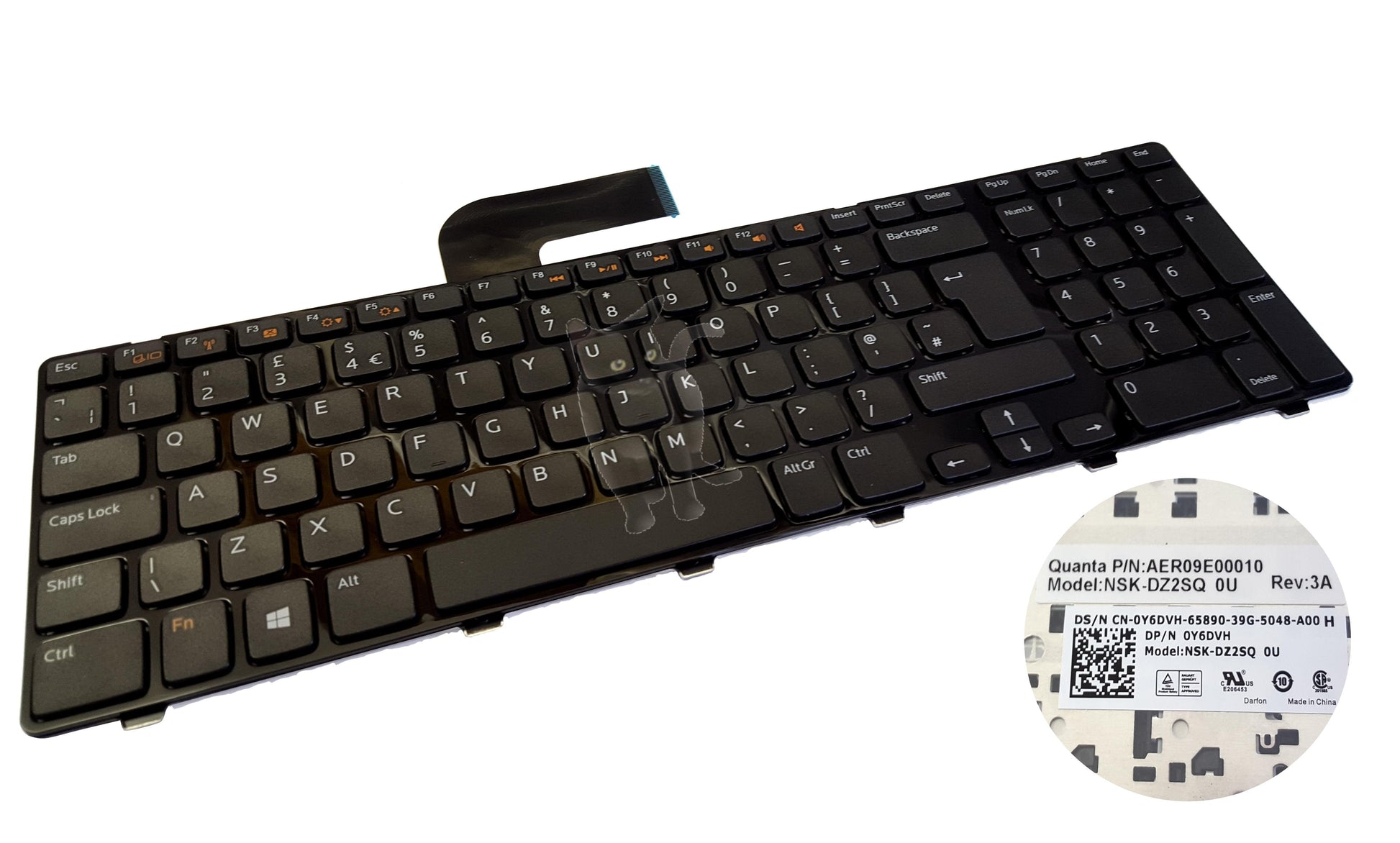 Dell Inspiron 17R 5720 Vostro 3750 XPS L702X UK Keyboard Y6DVH NSK-D72SQ Dell