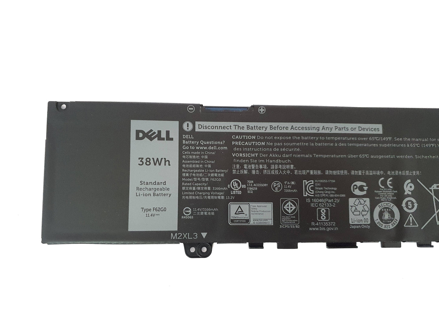 Dell Inspiron 13 5370 7370 7373 7386 Laptop Battery 38Wh 3-Cell 39DY5 RPJC3 F62G0 | Black Cat PC