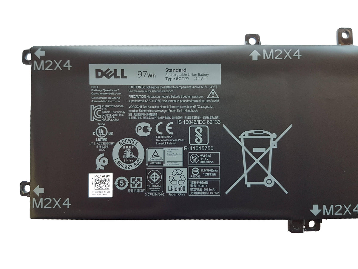 Bovekeey Batterie 6GTPY 97Wh Pour Dell XPS 15 9570 9560 7590 Precision 5520 - Avec Tournevis