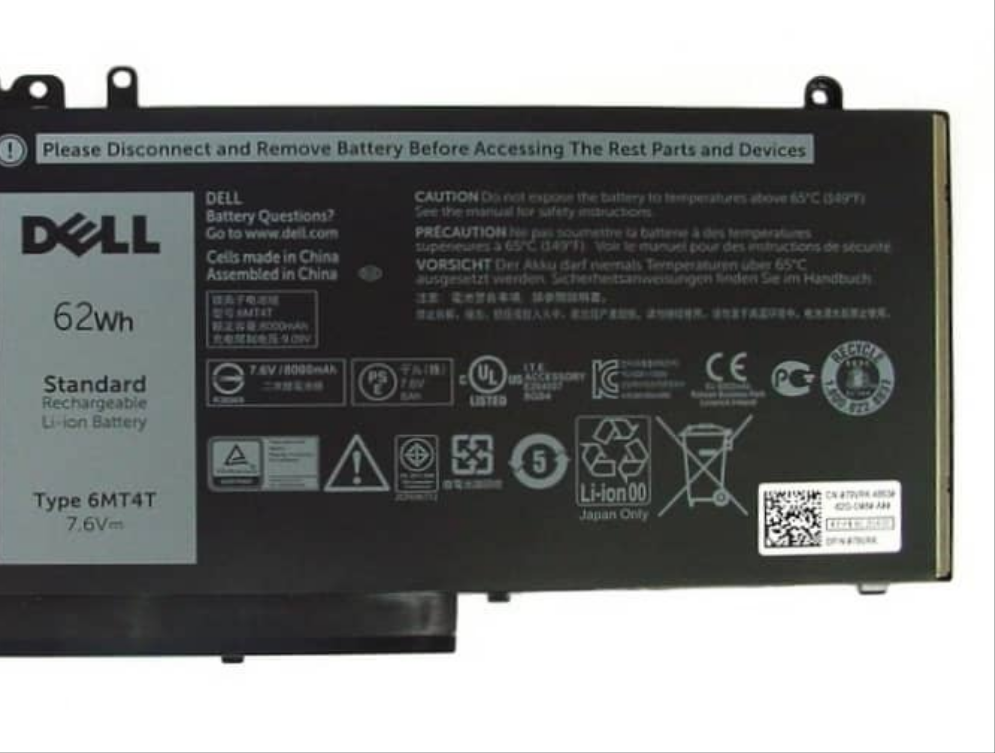 Dell Latitude / Precision 4 Cell 62Wh Laptop Battery Type 6MT4T HK6DV