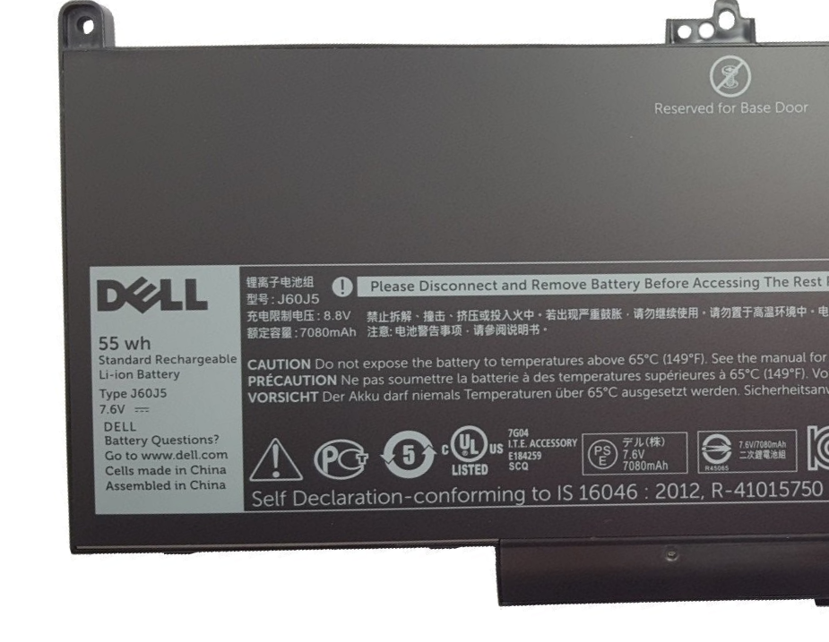 Replacement J60J5 Laptop Battery For Dell Latitude E7470 & E7270 – 55Wh, 7.6V, 2-Cell LiPo
