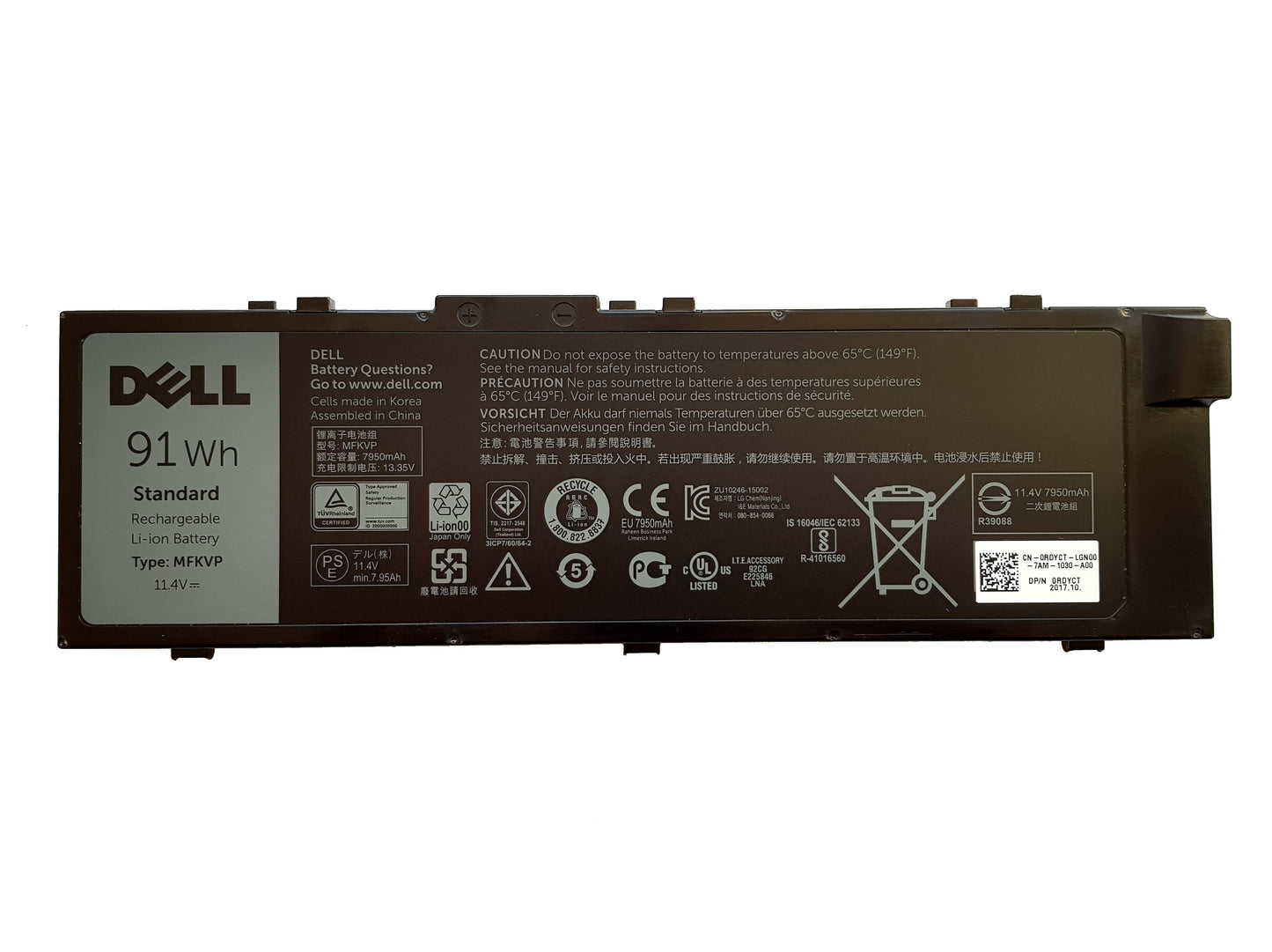 Dell Precision 7510 Laptop Battery 91Wh 6 Cell MFKVP RDYCT TWCPG