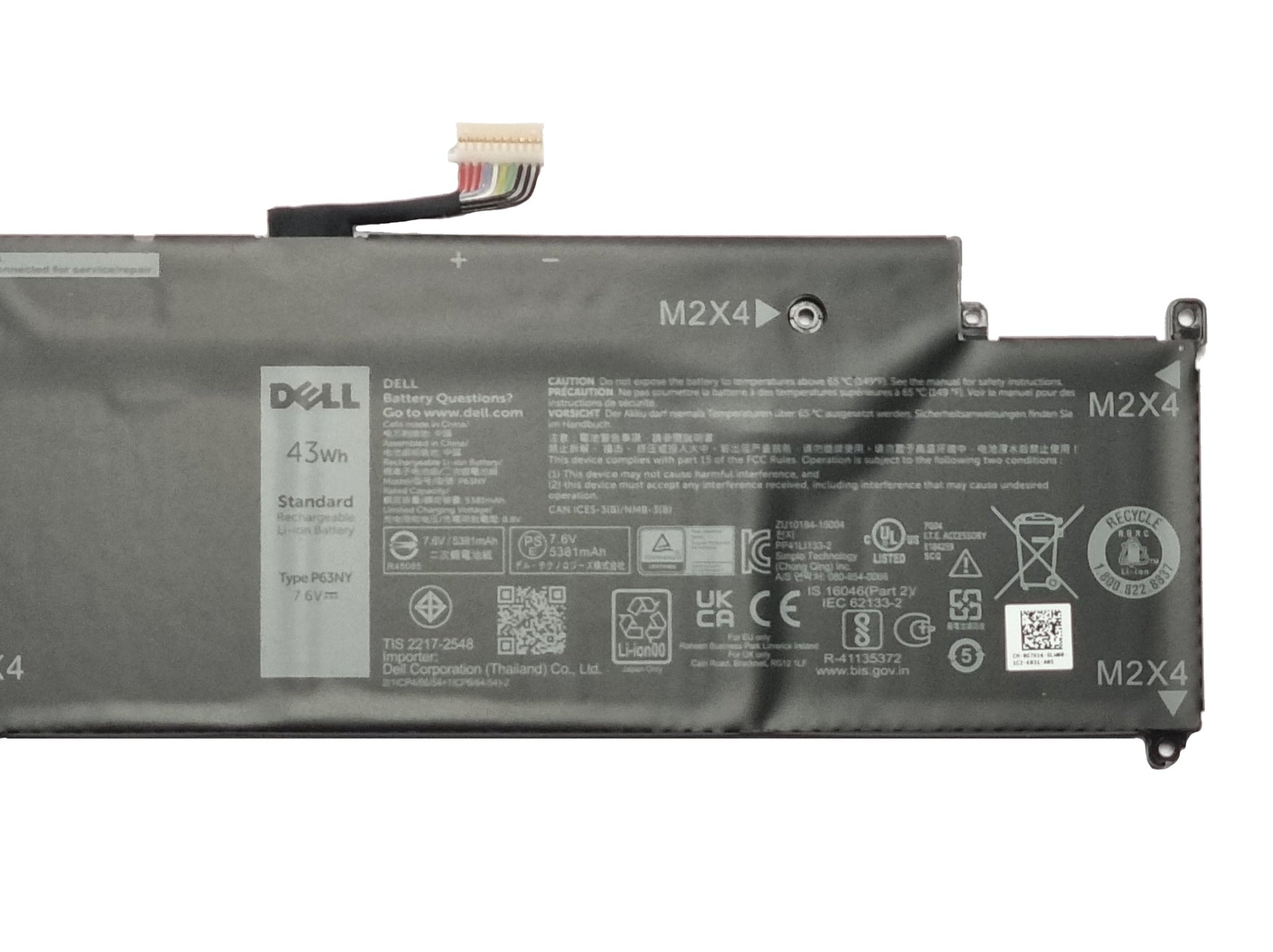 Genuine Dell Latitude 13 7370 43Wh 4 Cell Laptop Battery P63NY G7X14 0G7X14