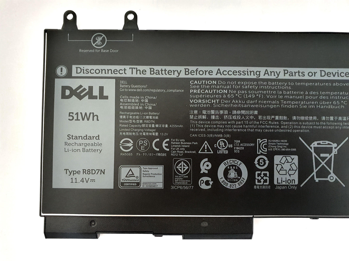 Dell Latitude 5400 5401 5411 Laptop Battery 4 Cell 51Wh R8D7N W8GMW | Black Cat PC