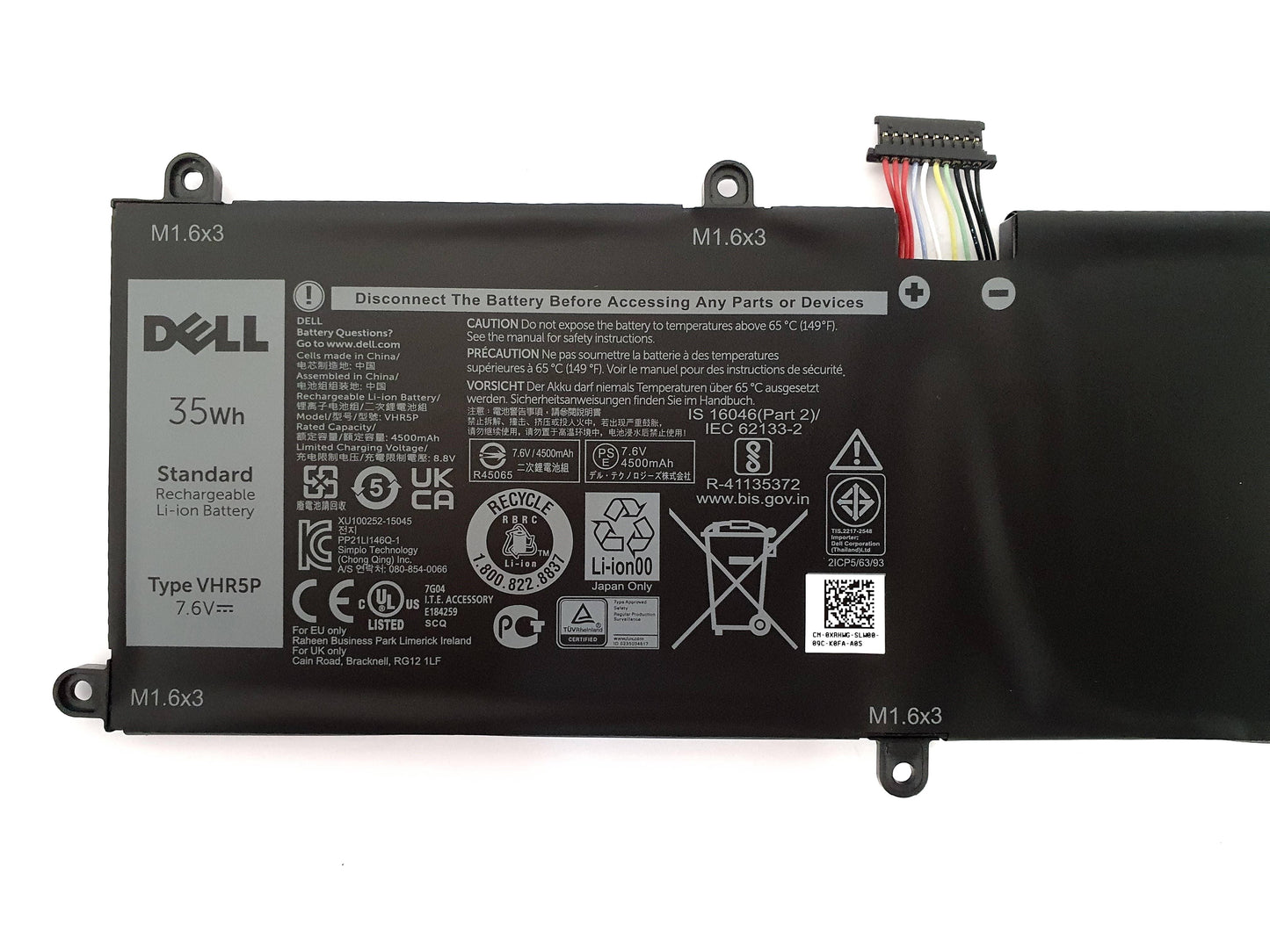 Dell Latitude 11 5175 5179 Tablet Battery 35Wh 2 Cell VHR5P XRHWG | Black Cat PC